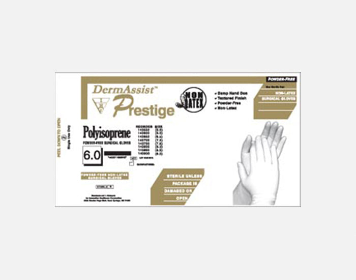 Prestige Polyisoprene Surgical Gloves, Sterile, Latex Free