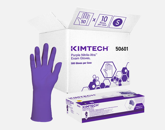 KC500 Purple Xtra Nitrile PF Exam Gloves, 12″ Non-Sterile