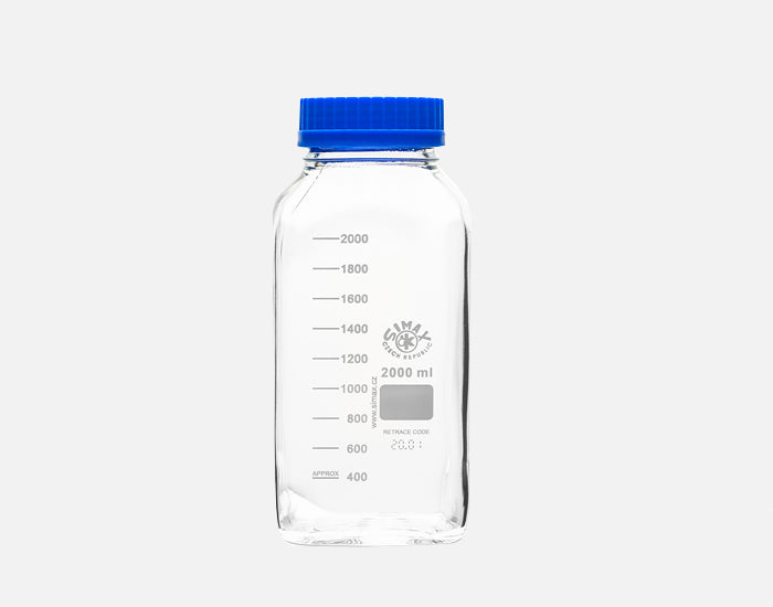 United Scientific™ Media/Storage Bottles, Wide Mouth, Square, Borosilicate