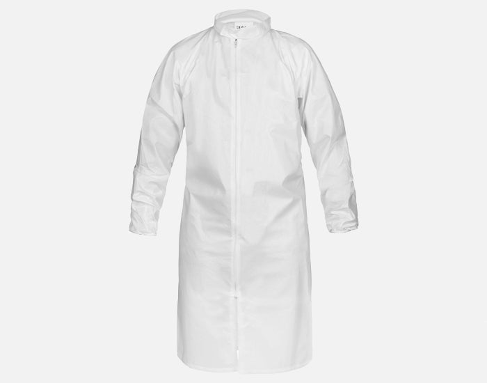Critical Environments Frock Mand Collar Zip Front White