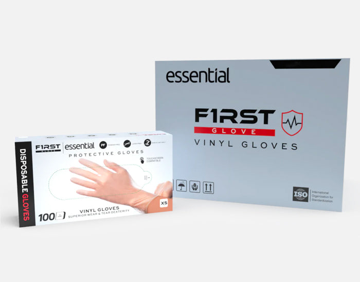 First Glove Essential 4.5 Mil Clear Vinyl Disposable Gloves
