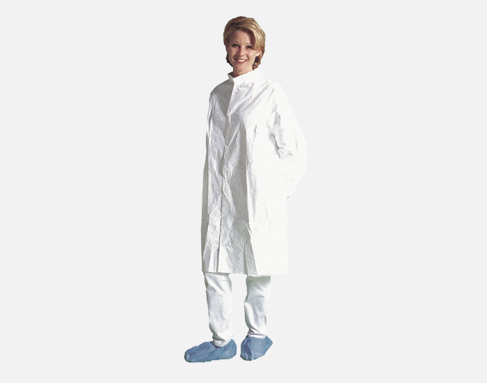 Disposable Cleanroom Coat: Bound Collar, Elastic Cuff