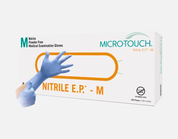 MICROTOUCH® Nitrile E.P.® Nitrile Powder-Free, Non-Sterile, Blue