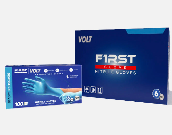 6 Mil Volt Blue Nitrile Glove