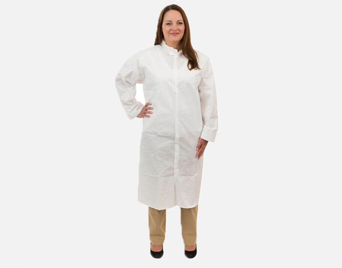 MicroGuard CE®, Clean Microporous Processed Frock, No Pockets,Elastic Wrist, Bound Mandarin Collar