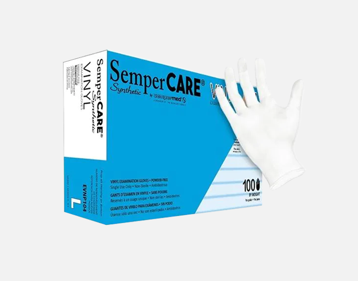 Synthetic Vinyl Exam Powder Free Gloves