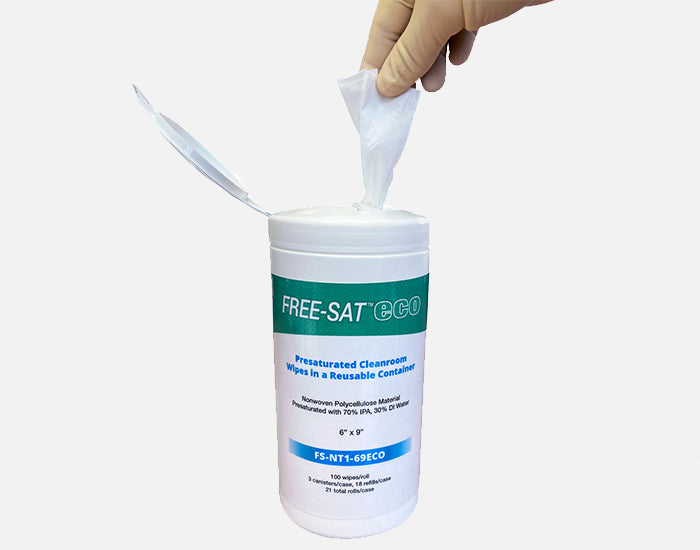 FREE-SAT® Eco 70% IPA Wipes in Center-Pull Canister, 6” x 9”