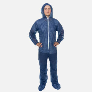 Blue Polypropylene Coverall with Hood and Boot