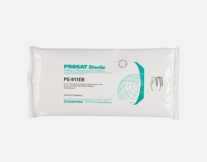 ProSat Sterile, 9×11 Polypropylene Wiper, 70% Isopropyl Alcohol/30% DI Water, Reseable Pouch