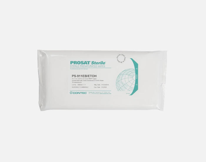 PROSAT® Sterile™, Nonwoven Meltblown Polypropylene Pre-Saturated Wipes