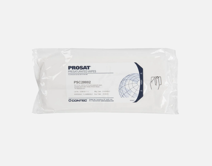 PROSAT® Sigma™ Wipes Nonwoven Cellulose/Polyester Presaturated 9″ x 11″