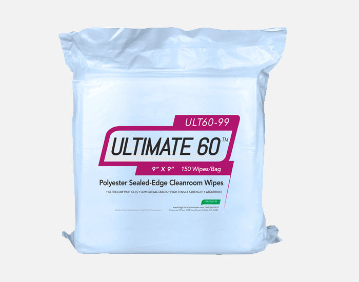 ULTIMATE 60™ Polyester Knit Cleanroom Wipes, Sealed-Edges, Standard Weight (115 gsm)