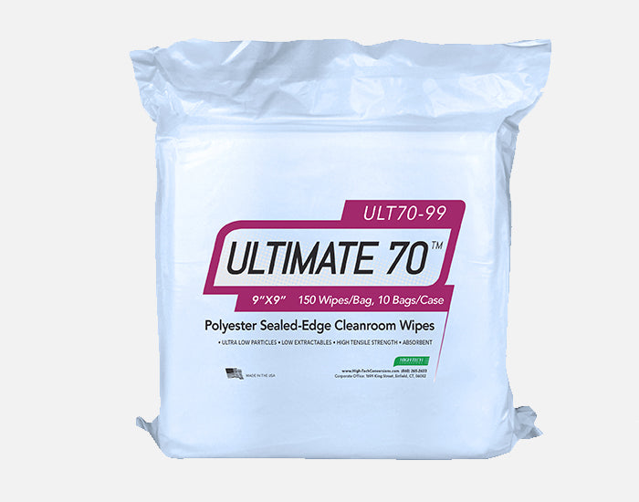 ULTIMATE 70® Polyester Knit Cleanroom Wipes, Sealed-Edges, Heavy Weight (140 GSM)